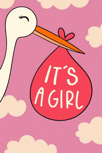 its a girl gif|Flying Stork New Baby Its A Girl GIF